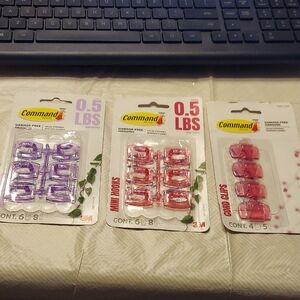 Command Mini Hooks in Purple And Pink